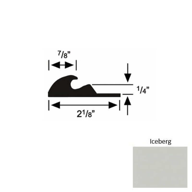 Solid 41 Iceberg Rubber Tackless Carpet Bar - 2 1/8" X 9 Ft (108") X 1/4"