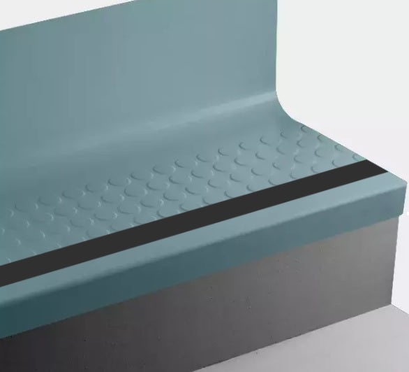 Dream Teal Rubber Stair Tread with Riser