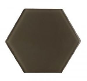 Vetro Midnight Grey Glass Tile - Glossy - 6" X 6" Hexagon