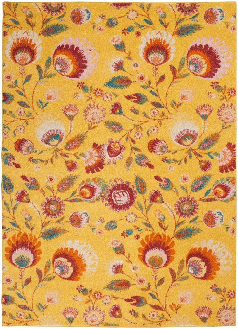 Yellow Multicolor Farmhouse Area Rug