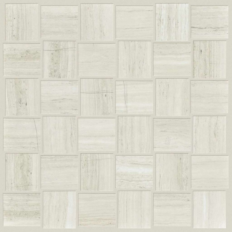 Casino Ash Porcelain Mosaic - Basket Weave