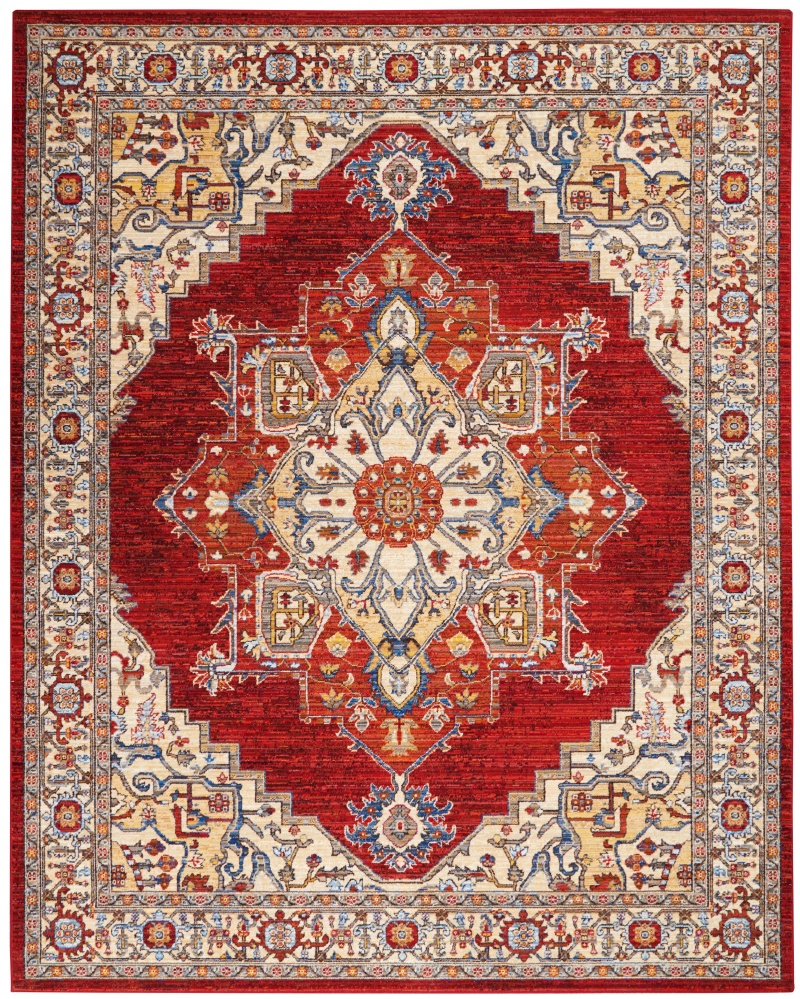 Majestic Red Mst05 Wool Blend Traditional Area Rug