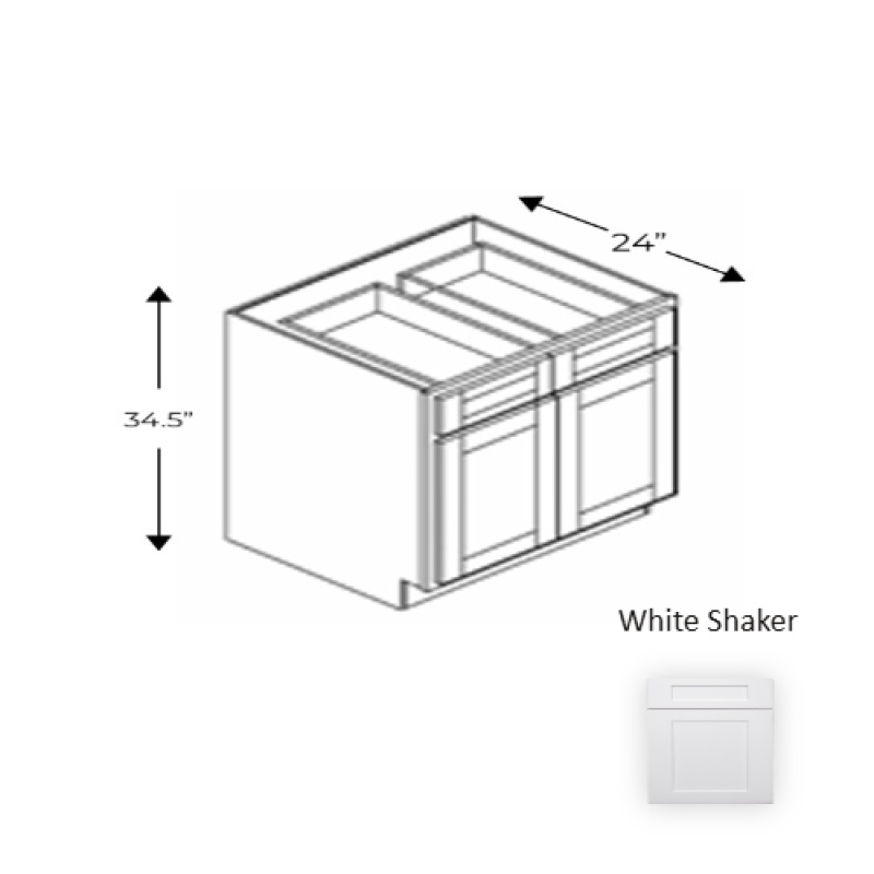 Framed Shaker Base Cabinet 42" x 34.5" x 24"