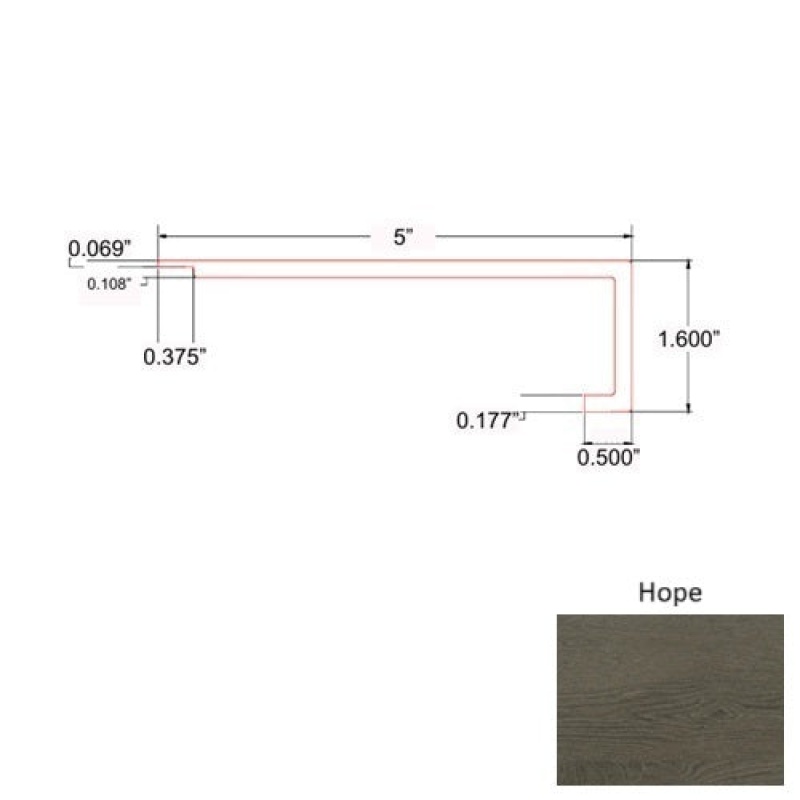 Diamond Hope 5" x 94" Square Flush Stair Nose