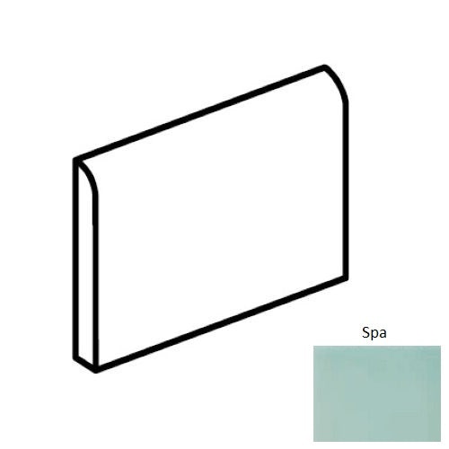 Color Wheel Classic Spa Ceramic Wall Trim - 3" X 6" Bullnose 6" Side - Semi Gloss