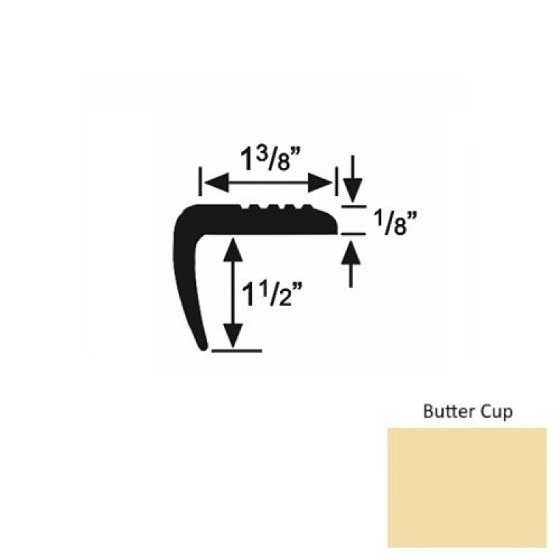 Solid 05 Butter Cup Rubber Domestic Stair Nosing