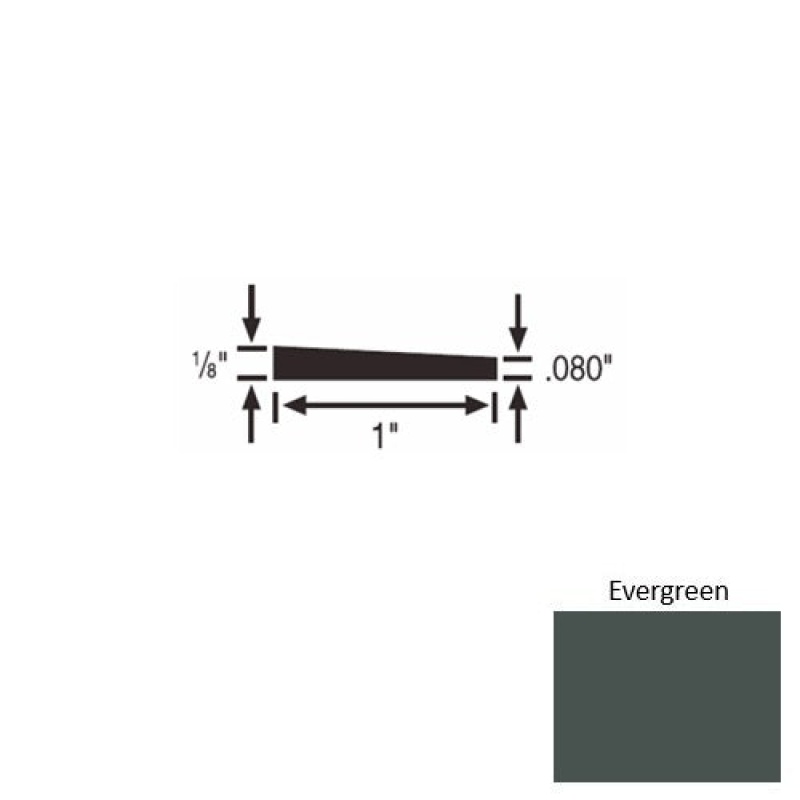Solid 59 Evergreen Rubber Reducer Strip - 1" X 9 Ft (108") X 1/8"