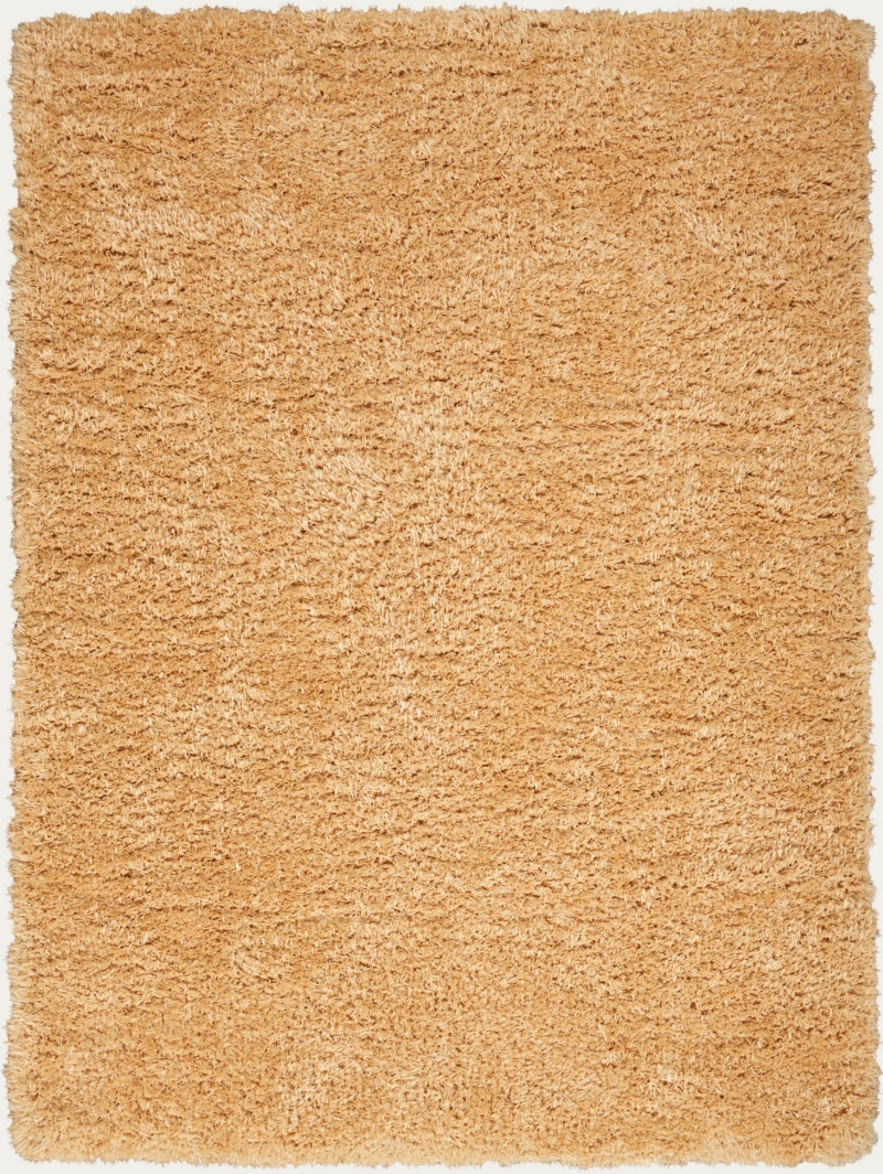 Lush Shag Gold Polyester Shag Area Rug