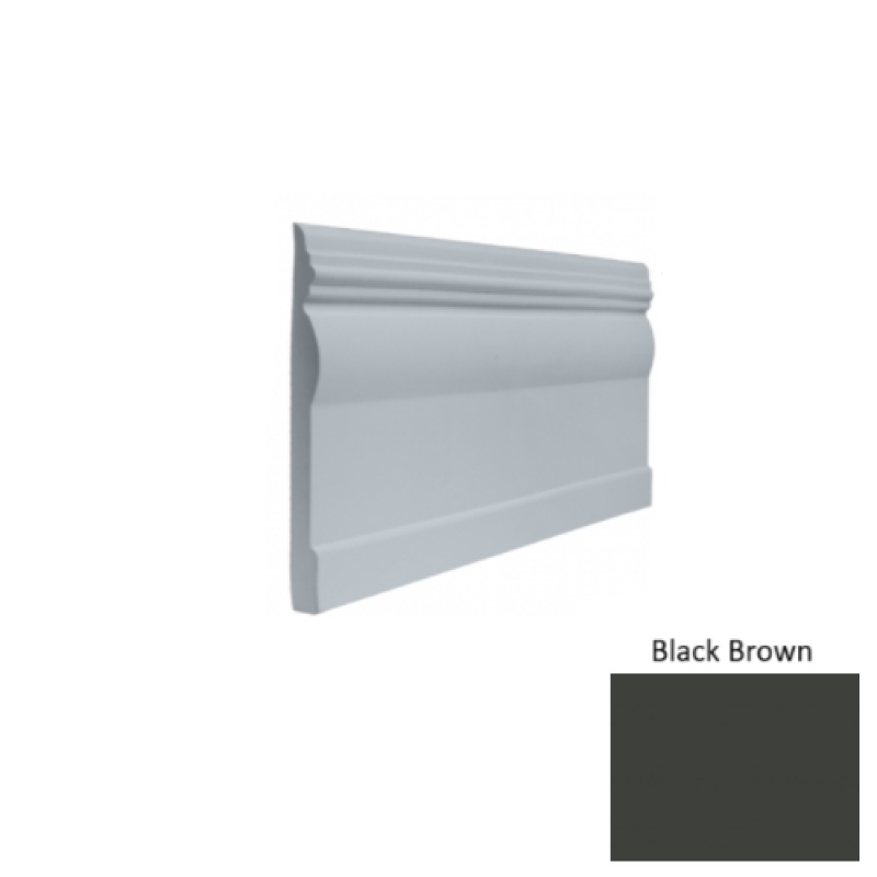 Contours #45 Novel Black Brown Rubber Profiled Wall Base - Satin