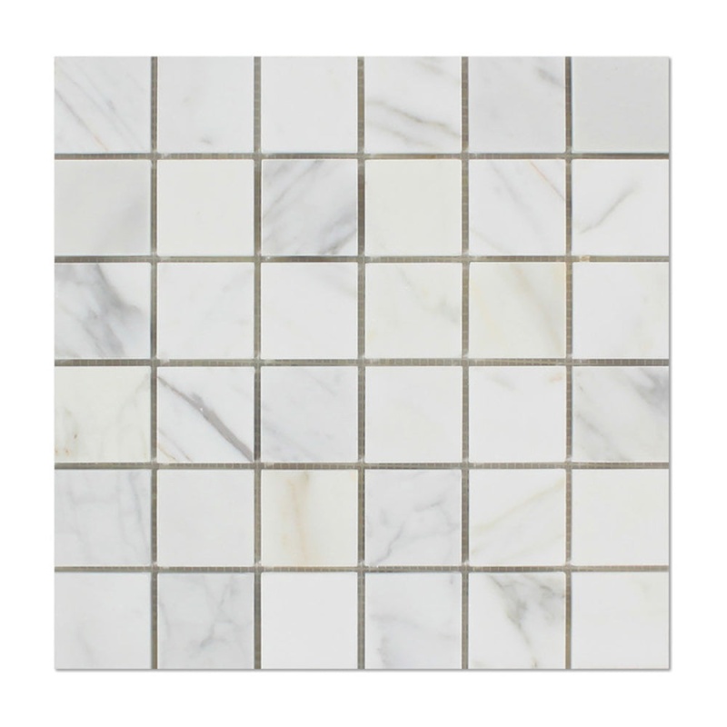 Calacatta Gold Marble Mosaic - 2" x 2"