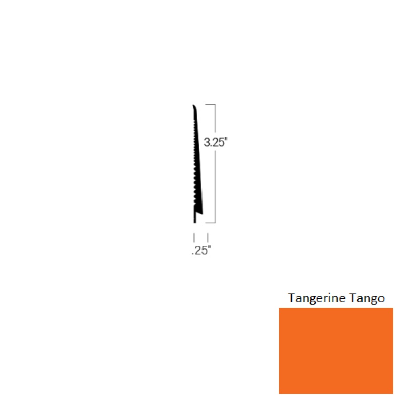 Johnsonite Tangerine Tango Rubber Tightlock Carpet Rubber Base