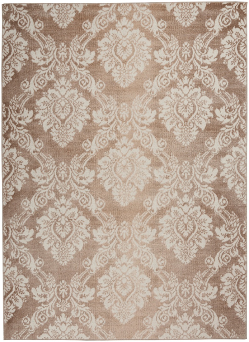 Ivory Mocha Polypropylene Vintage Area Rug - 4 ft x 6 ft