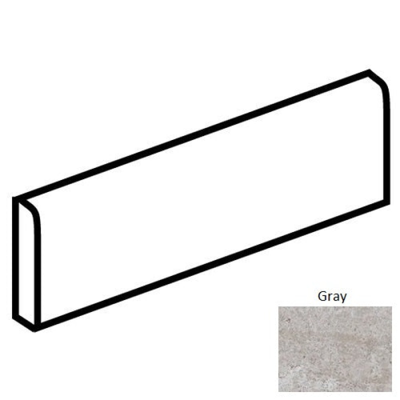 Rochester Gray Porcelain Floor & Wall Trim - 3" x 12" Bullnose - Matte
