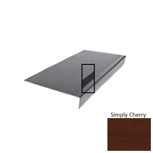 Evolving Styles Wood Elements Simply Cherry Type 975 With Ribbed / Smooth Insert Distinct Designs Rubber - 12 1/2" X 72" Stair Tread - Hammered