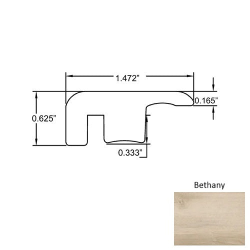Seaside Bethany Laminate Wood Moulding / Trim - 94" End Cap - Embossed