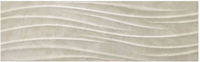 Crema Marfil Wave 3D Ceramic Tile - Glossy - 12" X 36"
