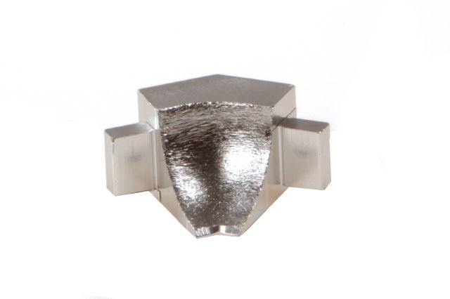 Dilex Ahka 135 Degree Inside Corner Metal Tile Edging Trim - Brushed Nickel Anodized Aluminum - 9/16" X 1"