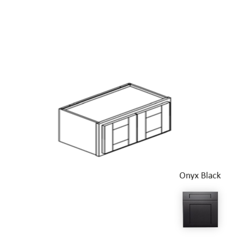 Framed Shaker Signature Onyx Black Natural Clear Coat Wood Kitchen Wall Cabinet - 30" X 21" X 12" - Natural Clear Coat