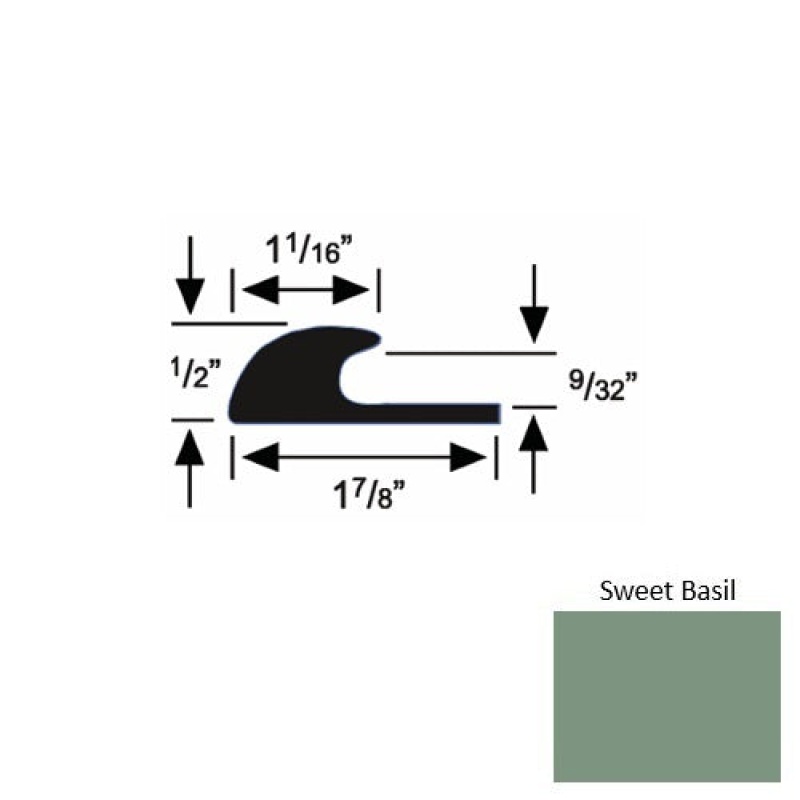 Solid 40 Sweet Basil Rubber Carpet Edge Guard