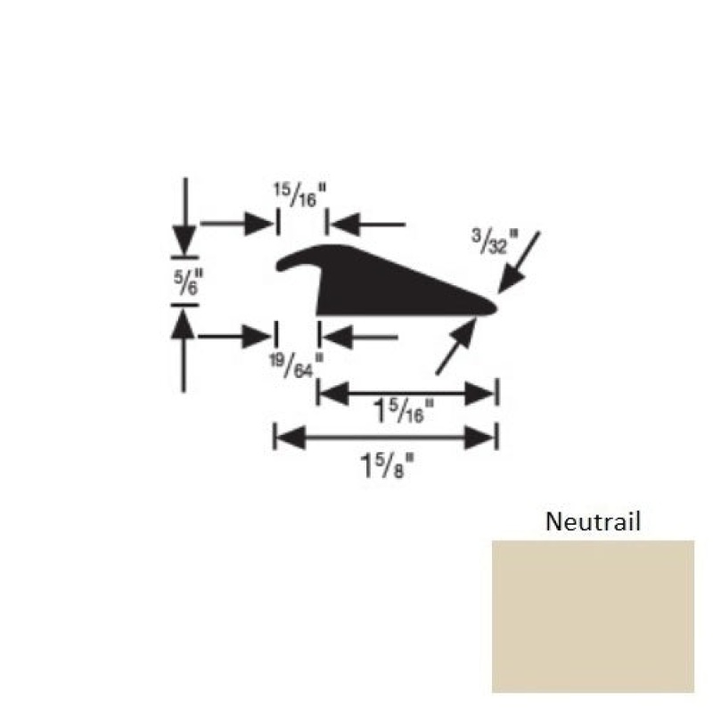 Flextones Neutrail Vinyl 158 Carpet Edge Reducer With Lip