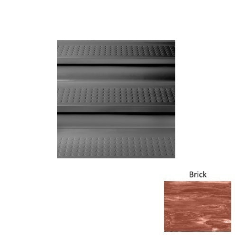 Marbleized 98 Brick Vantage Raised Circular Rubber (Sq) Stair Tread - Textured