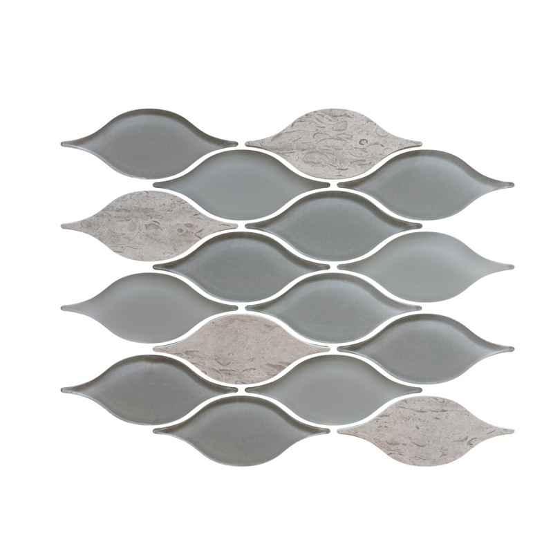 Natural Elements Mist Stone & Glass Mosaic - Teardrop - Glossy & Matte