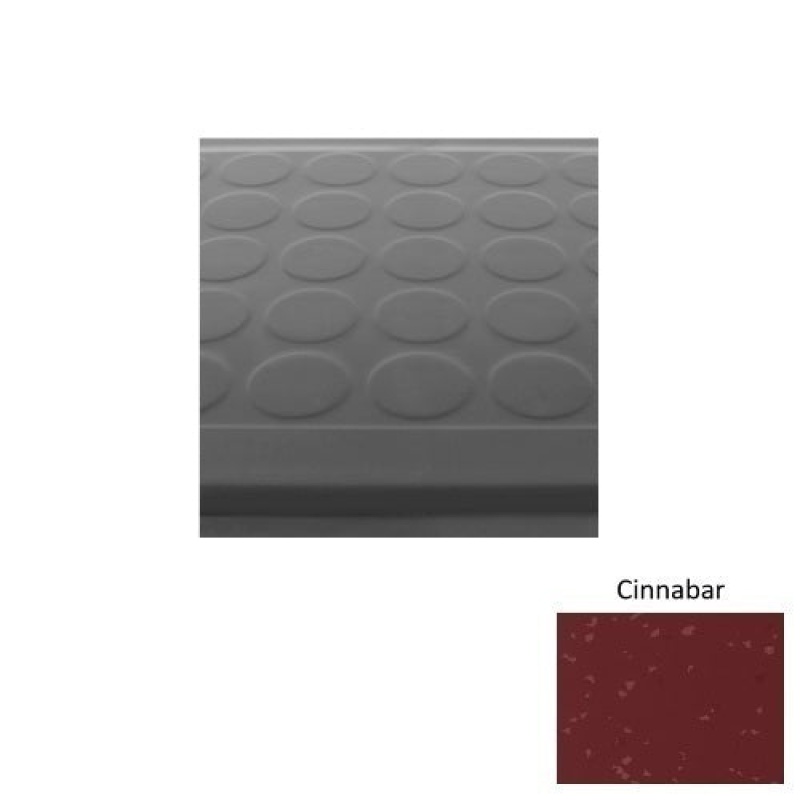 Symmetry 92 Cinnabar Low Profile Raised Circular Rubber (Sq) With Galley Red Abrasive Strip Stair Tread With Dupont Kevlar - Textured