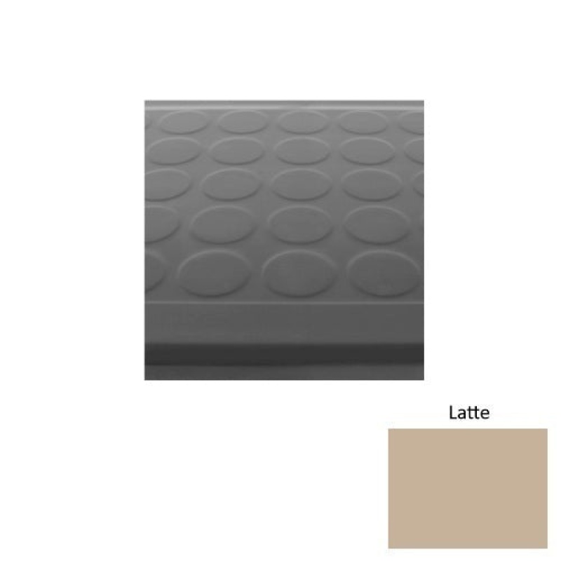 Solid 92 Latte Low Profile Raised Circular Rubber (Sq) With Galley Red Abrasive Strip Stair Tread With Dupont Kevlar - Textured