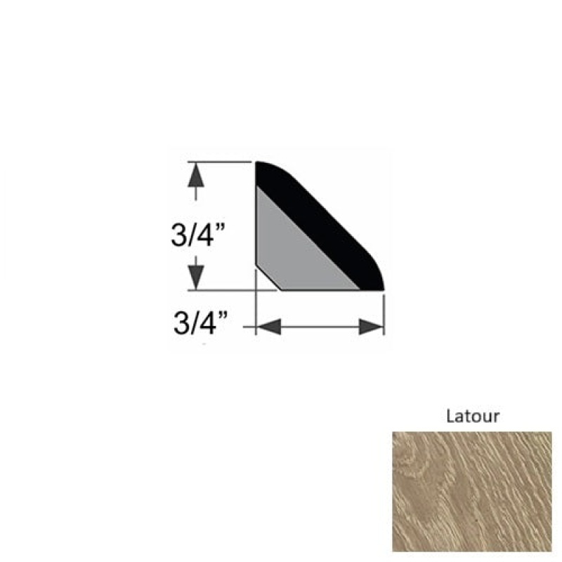 Tableau Latour Hardwood Moulding / Trim - 3/4" X 86" Angled Base - Urethane