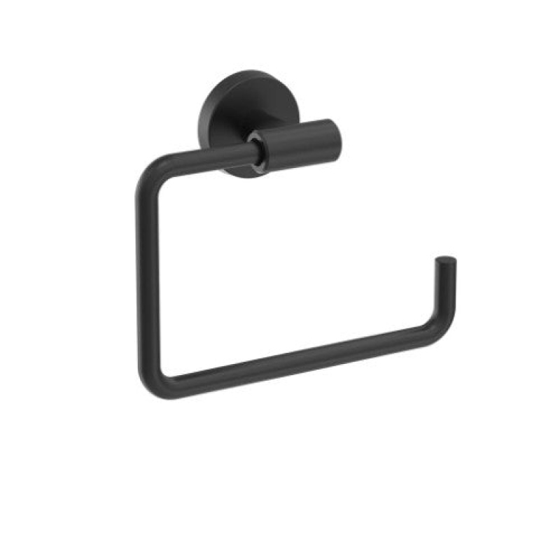 Arrondi Matte Black Wall Mounted Towel Ring