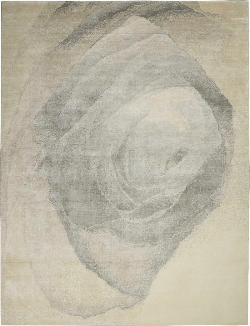 Christopher Guy Wool & Silk Ivory Grey Cgs33 Wool Area Rug - 9 Ft X 12 Ft - Ivory Grey