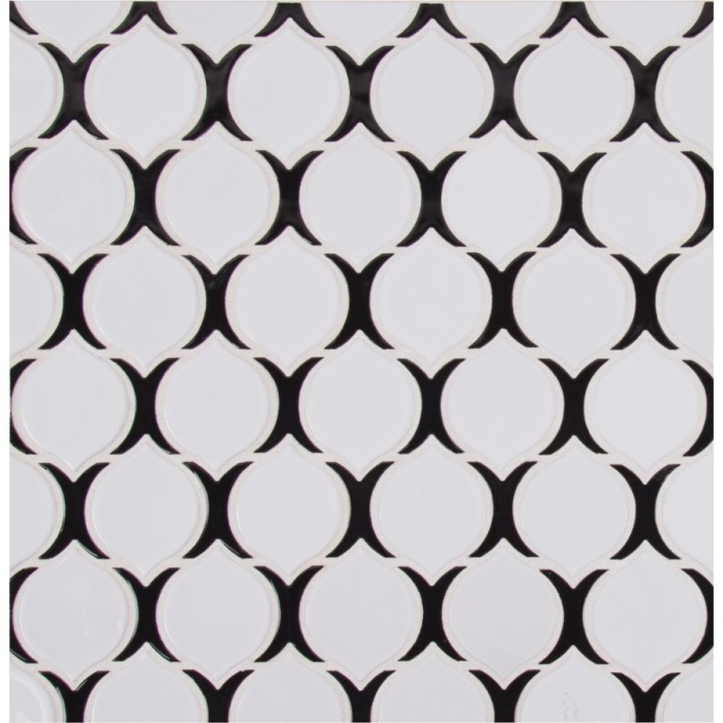 Domino Teardrop Tuxe Porcelain Mosaic - Teardrop - Glossy, Per Pack: 14.1 Enter Quantity In Sqft
