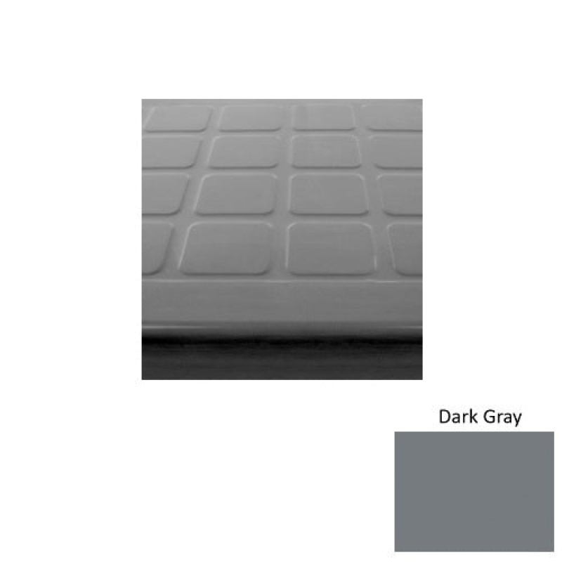 Solid 94 Dark Gray Rubber (Sq) With Galley Red Abrasive Strip Stair Tread With Dupont Kevlar - Textured