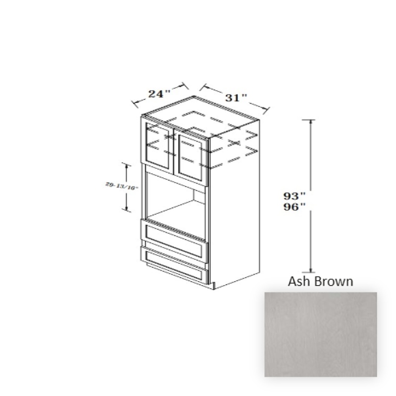 Ash Brown Wood Kitchen Oven Cabinet