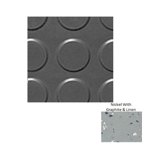 Spextones Nickel With Graphite & Linen Rbt Radial High Profile Rubber Distinct Designs Tile - Textured - 18" X 18"
