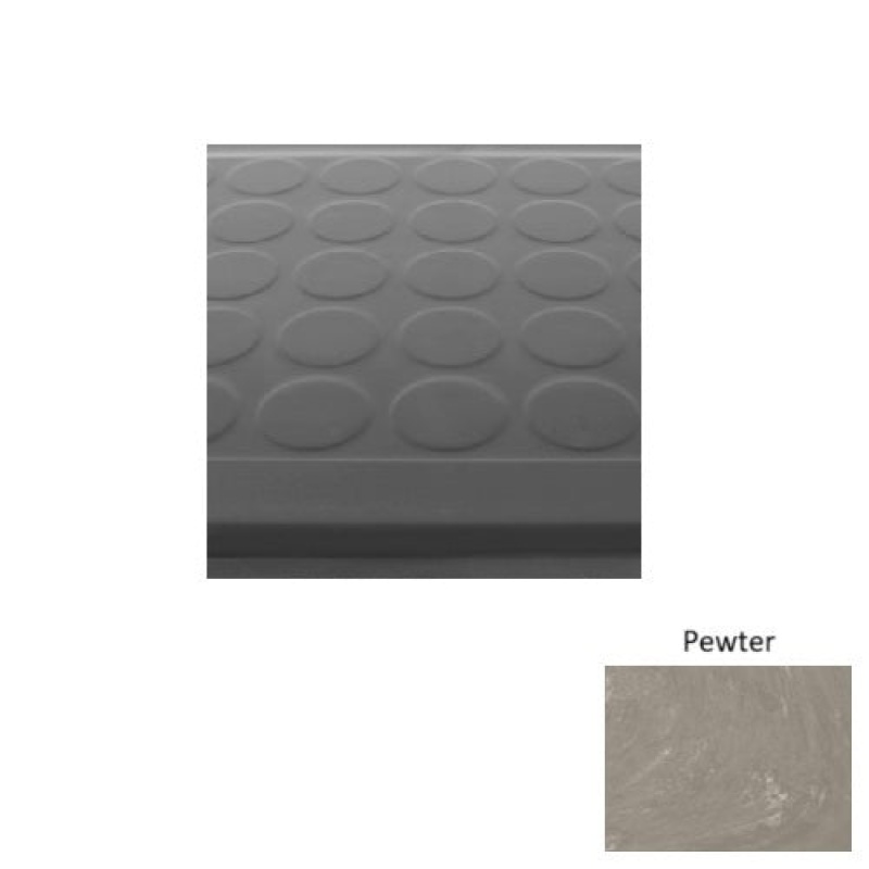 Marbleized 92 Pewter Low Profile Raised Circular Rubber (Sq) Stair Tread - Textured
