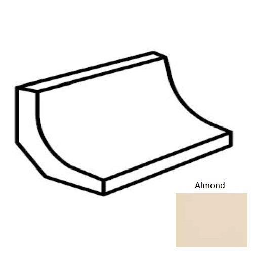 Keystones Unglazed Mosaic Almond Porcelain Floor & Wall Trim - 1" X 2" Cove Base - Matte