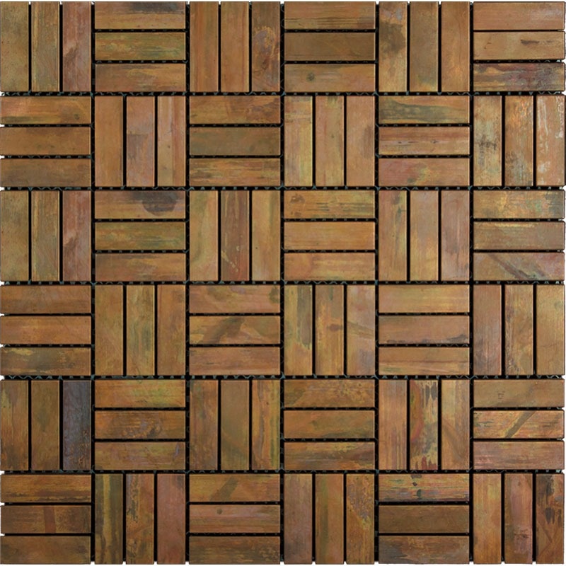 Metallico Copper Mesa Metal Mosaic - 0.6" X 2" Matchstick - Matte