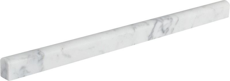 Bianco Carrara Marble Wall Trim - 1/2" x 12" Pencil Liner - Honed