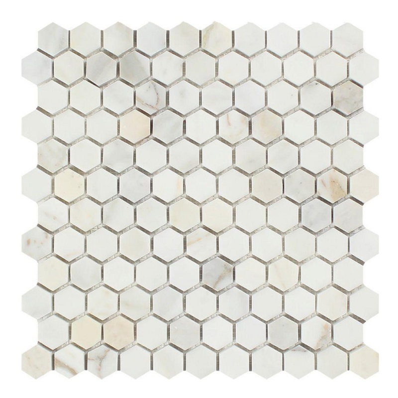 Calacatta Gold Marble Mosaic - 1" Hexagon