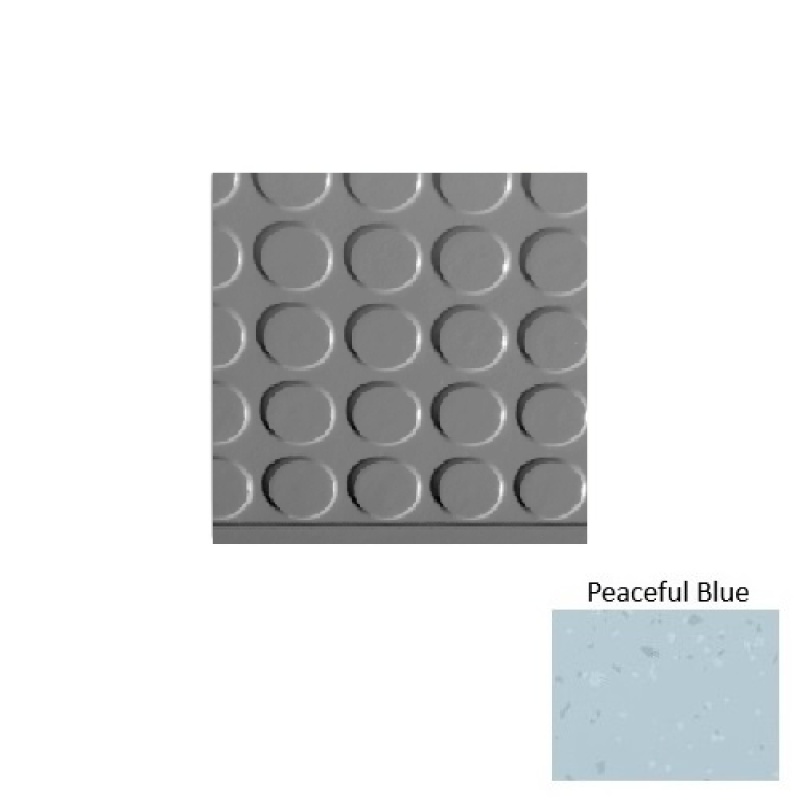 Symmetry 97 Peaceful Blue Vantage Raised Circular 15" Depth Rubber (Sq) Stair Tread - Textured