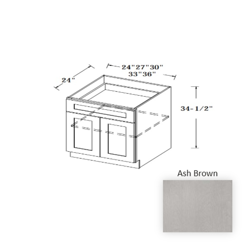 Ash Brown Wood Kitchen Base Cabinet