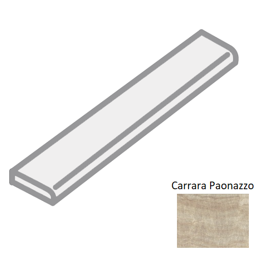 Carrara Select Carrara Paonazzo Porcelain Floor & Wall Trim - 4" X 24" Bullnose