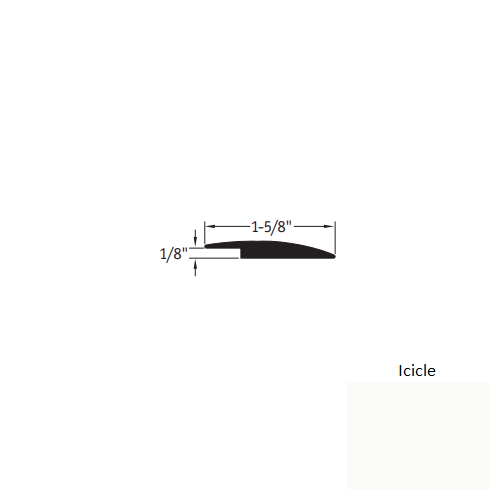 Johnsonite Icicle Vinyl Moulding / Trim - 1 5/8" X 35 Ft (420") X 1/8" Reducer - Reducer