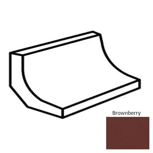 Keystones Unglazed Mosaic Brownberry Porcelain Floor & Wall Trim - 1" X 2" Cove Base - Matte