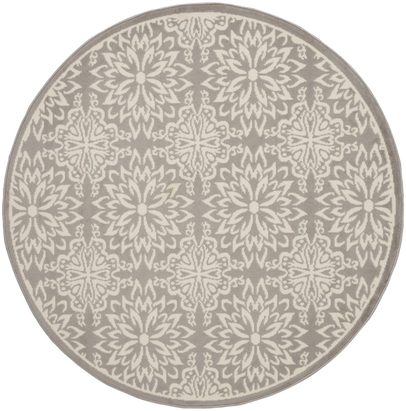 Jubilant Ivory / Grey Round Area Rug
