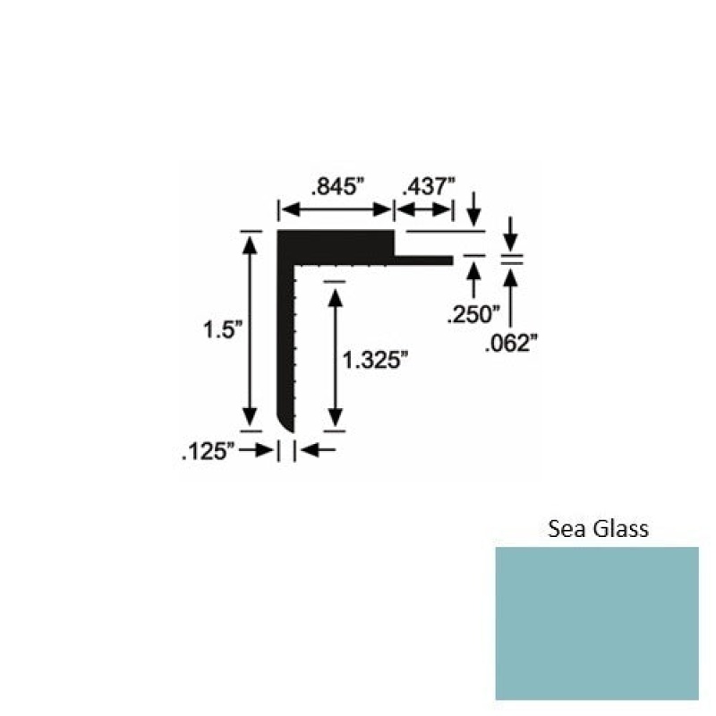 Solid 57 Sea Glass Rubber Landing Trim