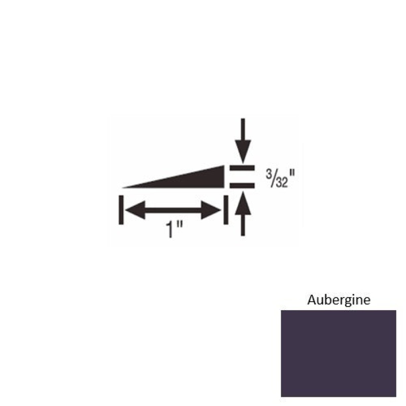 Solid 48 Aubergine Rubber Reducer Strip - 1" X 9 Ft (108") X 3/32"