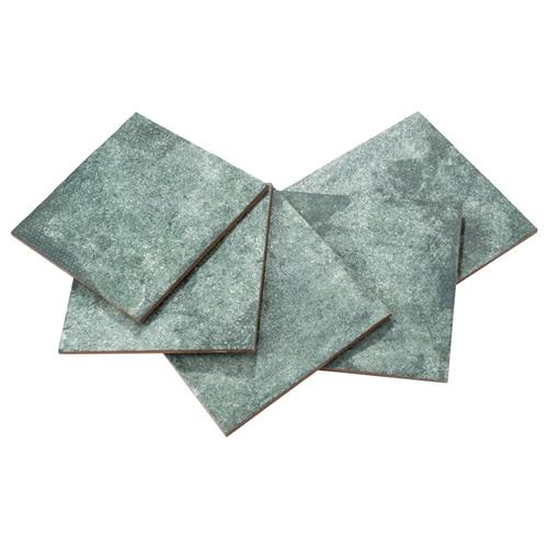 Mandala Sea Green Ceramic Tile - Glossy - 7 7/8" X 7 7/8"