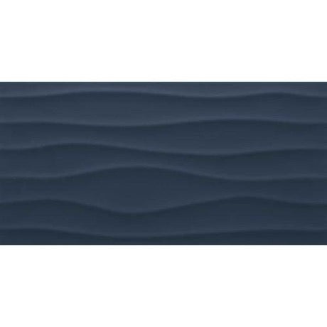 Multitude Nostalgic Blue Wave Ceramic Tile - Textured - 12" x 24"